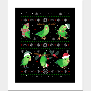 green parrotlet Ugly Christmas Posters and Art